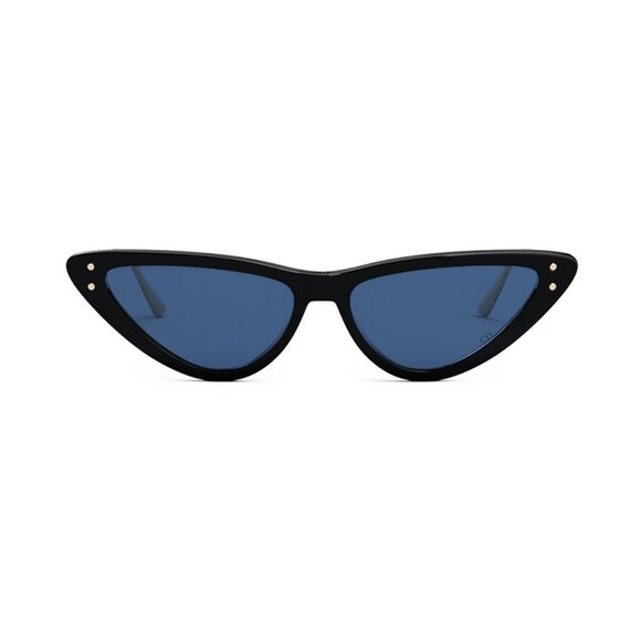 NEW AUTHENTIC MISSDIOR B4U 12B0 BLACK/GOLD BLUE CAT EYE WOMEN DIOR SUNGLASSES - Picture 2 of 3